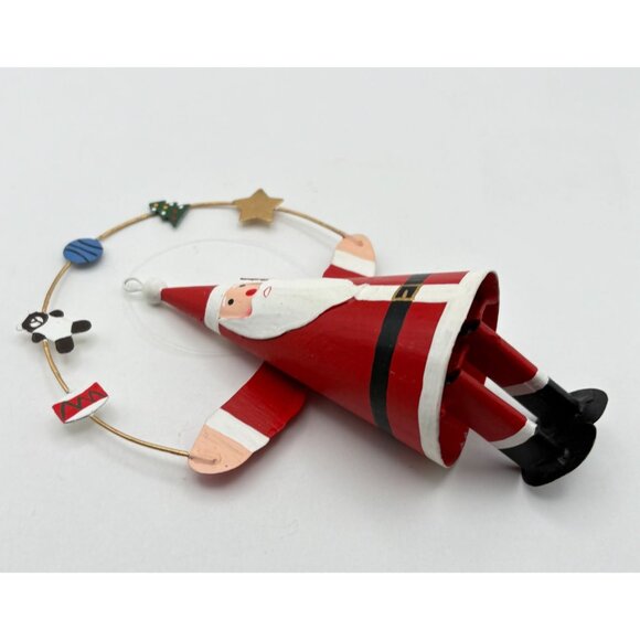 Santa Claus Juggling Toys Christmas Tree Ornament Swinging Legs Hand Painted - Picture 5 of 6